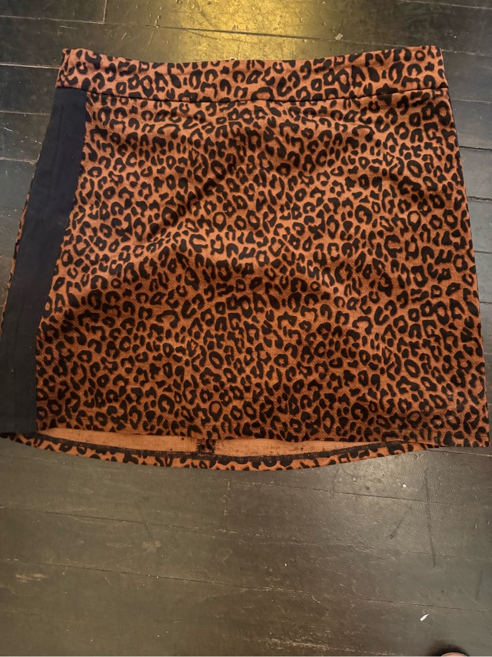Wild Honey Leopard Print Mini Skirt in Brown and Black